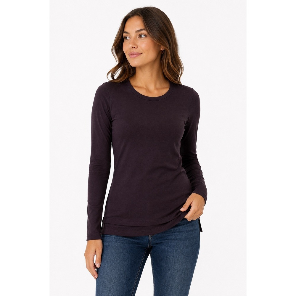 Athleta Tunic Top XXS Plum Long Sleeve Activewear Gym Yoga
